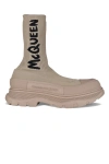 Alexander Mcqueen Alexander Mc Queen Graffiti Tread Slick Boots In Cream