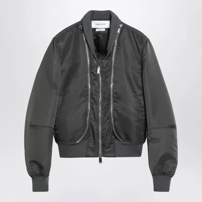 ALEXANDER MCQUEEN ALEXANDER MC QUEEN GREY ZIPPED BOMBER JACKET