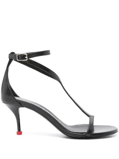 Alexander Mcqueen Leather Sandals In Black