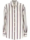 Alexander Mcqueen Alexander Mc Queen Ivory Navy Burgundy Striped Shirt In White