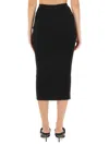Alexander Mcqueen Alexander Mc Queen Black Ribbed Pencil Skirt