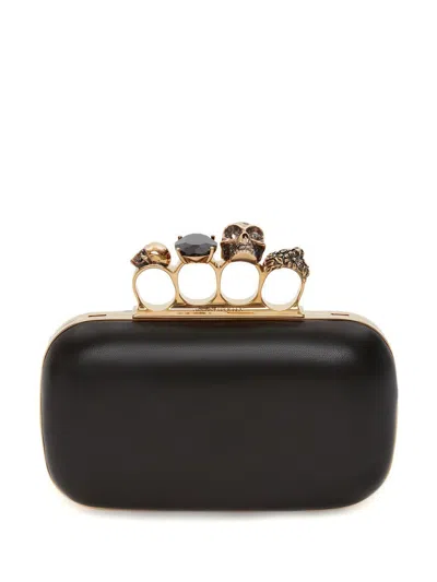 Alexander Mcqueen Alexander Mc Queen Knuckle Chain Clutch In Black
