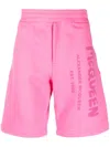Alexander Mcqueen Bermuda Shorts With Graffiti Logo Print