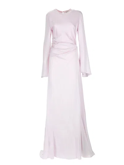 Alexander Mcqueen Alexander Mc Queen Long Dress With Drape In Pink