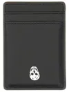 Alexander Mcqueen Magnetic Card Holder Skull In Black