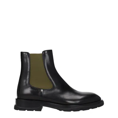 Alexander Mcqueen Alexander Mc Queen Men's Boots Leather Black/khaki