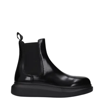 Alexander Mcqueen Alexander Mc Queen Men's Leather Ankle Boots Black In Blue
