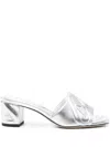 Alexander Mcqueen Alexander Mc Queen Metallic Leather Heel Sandals