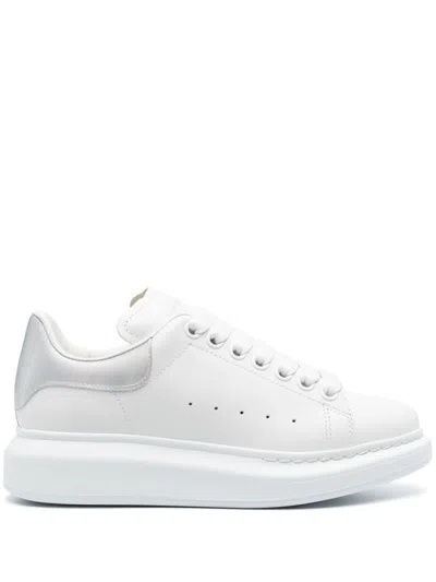 Alexander Mcqueen Alexander Mc Queen Oversized Leather Sneakers In Silver