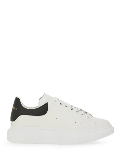 Alexander Mcqueen Men White And Black Low-top Sneakers With Chunky Sole And Contrasting Heel Tab In