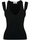 Alexander Mcqueen Slashed Sleeveless Top In Black