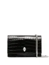 Alexander Mcqueen Alexander Mc Queen Skull Black Calf Leather Clutch In Black