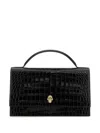 Alexander Mcqueen Alexander Mc Queen Skull Black Calf Leather Small Hand Bag In Black