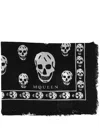 Alexander Mcqueen Alexander Mc Queen Skull Black Silk Scarf