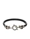 Alexander Mcqueen Alexander Mc Queen Skull Black Silver Bracelet In Black