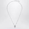 Alexander Mcqueen Silver Colored Chain Necklace With Skull In Polished Brass Man
