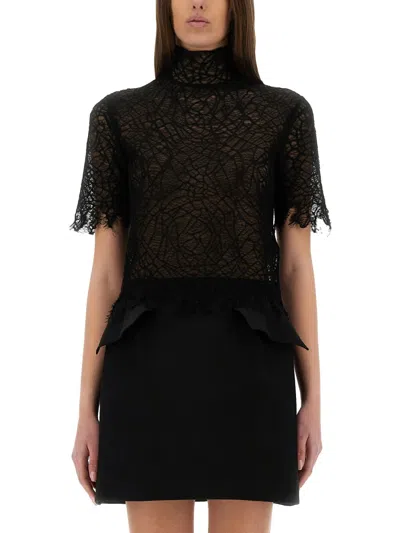 Alexander Mcqueen Alexander Mc Queen Spider Web Lace Top In Black