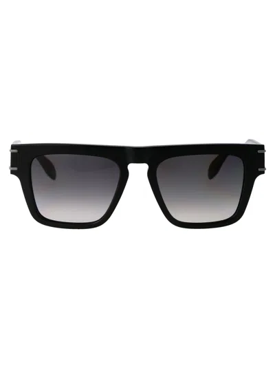 Alexander Mcqueen Eyewear Square Frame Sunglasses In 001 Black Black Grey