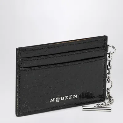 ALEXANDER MCQUEEN ALEXANDER MC QUEEN T BAR CREDIT CARD HOLDER BLACK/CARAMEL
