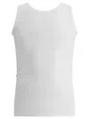 Alexander Mcqueen White Top With Upside Down Skull Embroidery On The Front In Cotton Jersey Man