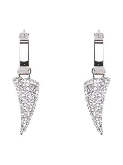 Alexander Mcqueen Alexander Mc Queen Tiger Claw Palladium Crystal Earrings In Metallic