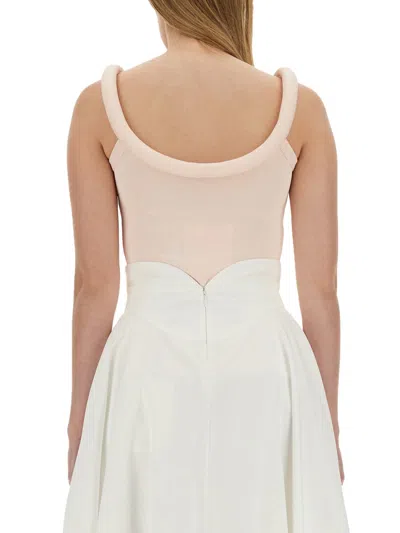 Alexander Mcqueen Alexander Mc Queen Tops With Logo In Neutral