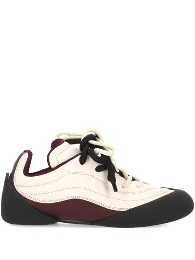 Alexander Mcqueen Alexander Mc Queen White And Bordeaux Sneakers With Padded Design