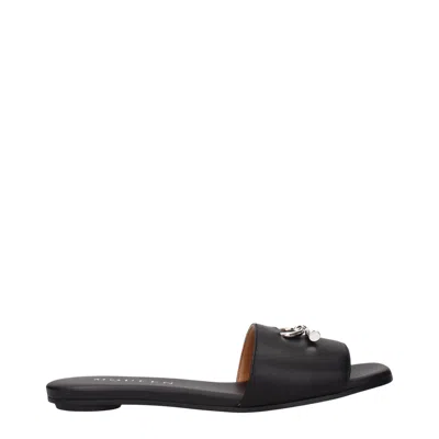 Alexander Mcqueen Alexander Mc Queen Women's Arc Leather Sandals And Clogs Black