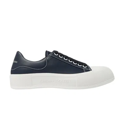Pre-owned Alexander Mcqueen Deck Lace Plimsoll 'navy Blue' | Men's Size 41