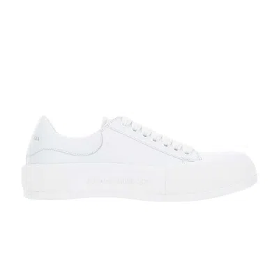 Pre-owned Alexander Mcqueen Deck Lace Plimsoll 'optic White' | Men's Size 43