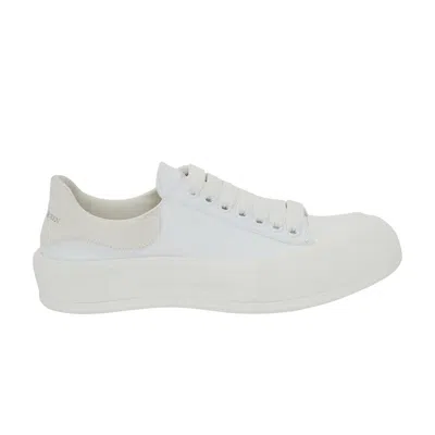Pre-owned Alexander Mcqueen Deck Lace-up Plimsoll 'white' | Men's Size 38