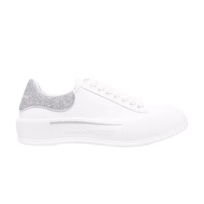 Pre-owned Alexander Mcqueen Deck Lace-up Plimsoll 'white Silver' | Men's Size 39