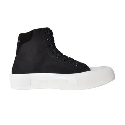 Pre-owned Alexander Mcqueen Deck Plimsoll High 'black White' | Men's Size 37