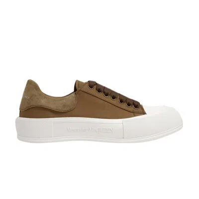 Pre-owned Alexander Mcqueen Deck Plimsoll 'khaki' | Green | Men's Size 39.5