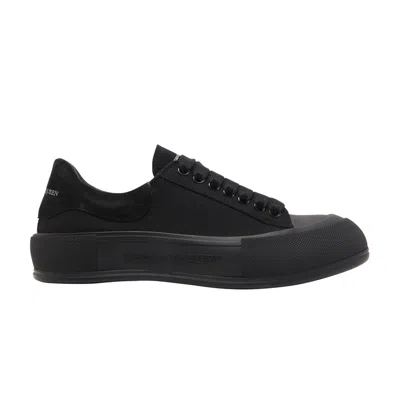 Pre-owned Alexander Mcqueen Deck Plimsoll Low 'triple Black' | Men's Size 40.5