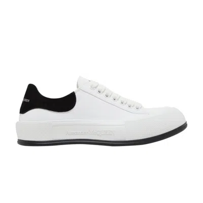 Pre-owned Alexander Mcqueen Deck Plimsoll Low 'white Black' | Men's Size 42.5