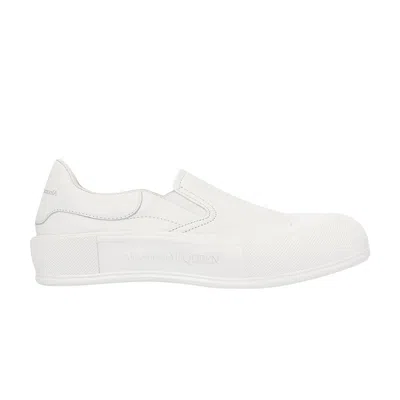 Pre-owned Alexander Mcqueen Deck Skate 'triple White' | Men's Size 44