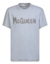 ALEXANDER MCQUEEN ALEXANDER MCQUEEN ALEXANDER MCQUEEN GRAFFITI T-SHIRT MAN T-SHIRT GREY SIZE XL COTTON