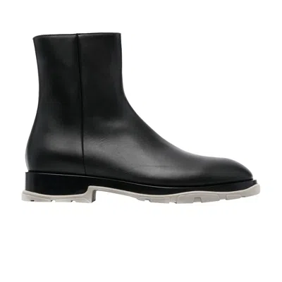 Pre-owned Alexander Mcqueen Half Leather Boot 'black Grey' | Men's Size 45.5