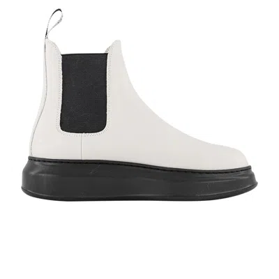 Pre-owned Alexander Mcqueen Hybrid Chelsea Boot 'white Black' | Men's Size 41.5