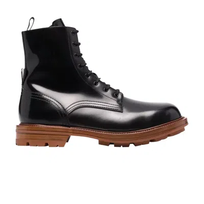 Pre-owned Alexander Mcqueen Lace-up Ankle Boot 'black Cedar Brown' | Men's Size 40