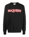 ALEXANDER MCQUEEN ALEXANDER MCQUEEN ALEXANDER MCQUEEN LOGO SWEATSHIRT MAN SWEATSHIRT BLACK SIZE XL COTTON