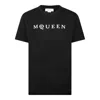 Alexander Mcqueen Logo Lettering Crewneck T-shirt In Black
