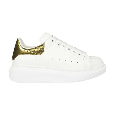 Pre-owned Alexander Mcqueen Oversized Sneaker 'gold Crocodile' | White | Men's Size 46.5