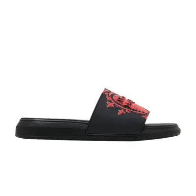 Pre-owned Alexander Mcqueen Pool Slide 'heart Logo - Black' | Men's Size 43