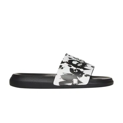 Pre-owned Alexander Mcqueen Rubber Pool Slide 'graffiti - White Black' | Men's Size 39
