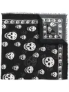 Alexander Mcqueen All-over Skull Motif Scarf In Black