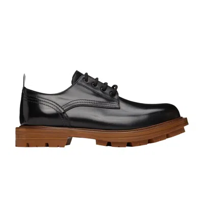 Pre-owned Alexander Mcqueen Shiny Derby Oxfords 'black Brown' | Men's Size 43