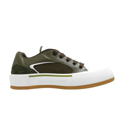 Pre-owned Alexander Mcqueen Skate Deck Plimsoll Low 'khaki' | Green | Men's Size 41.5