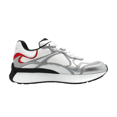 Pre-owned Alexander Mcqueen Sprint Runner 'silver White Red' | Men's Size 41